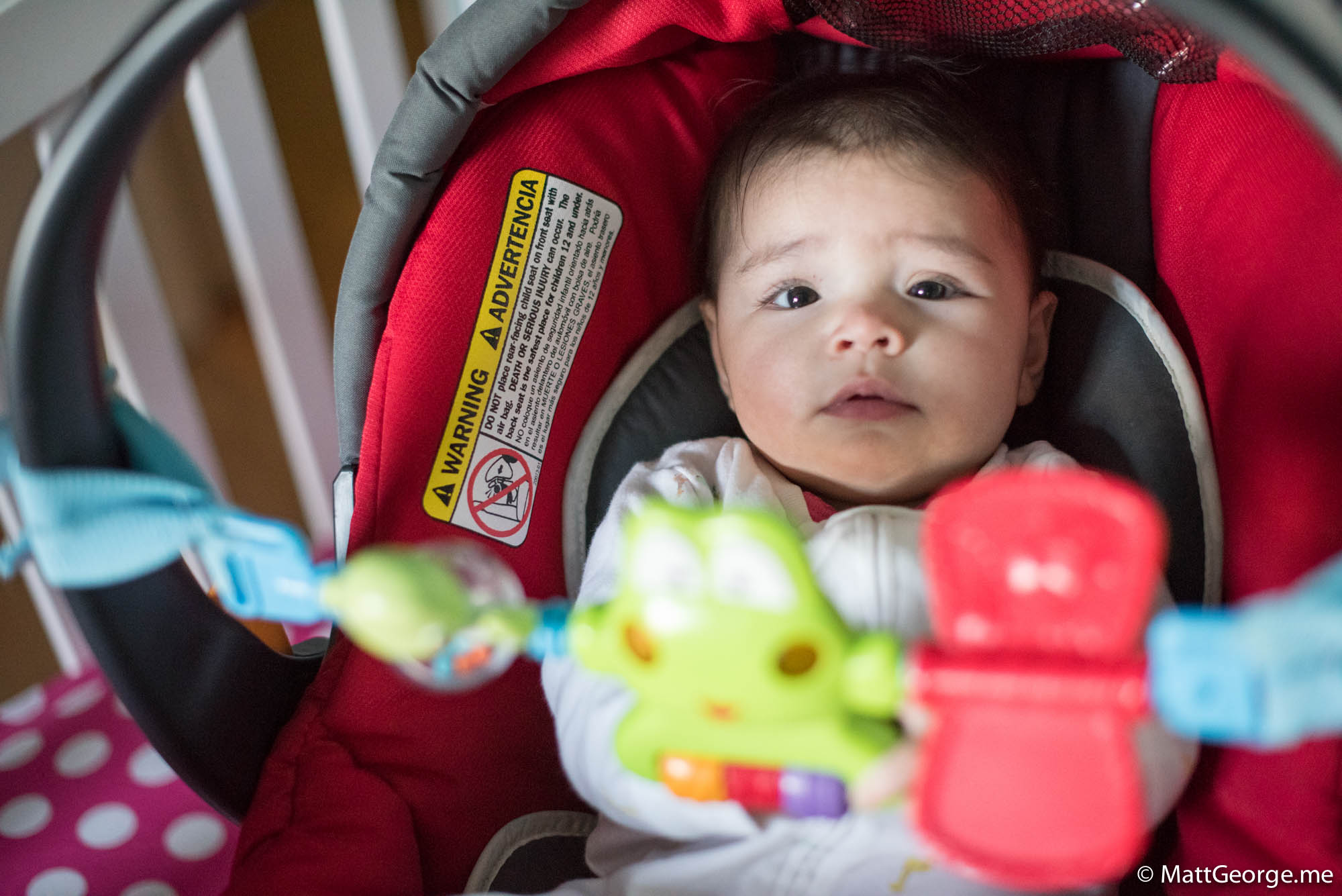 Baby Gianna in her car seat