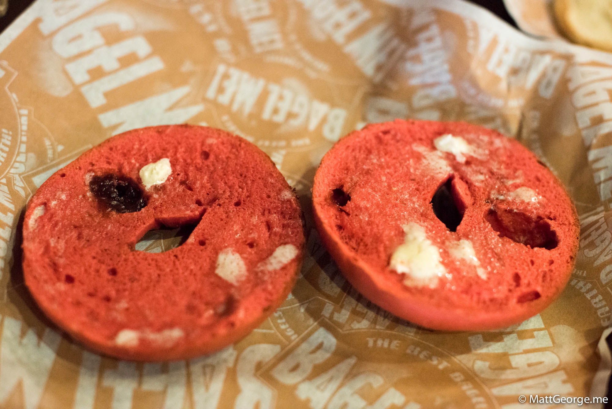 Strawberry bagels with butter - They were amazing
