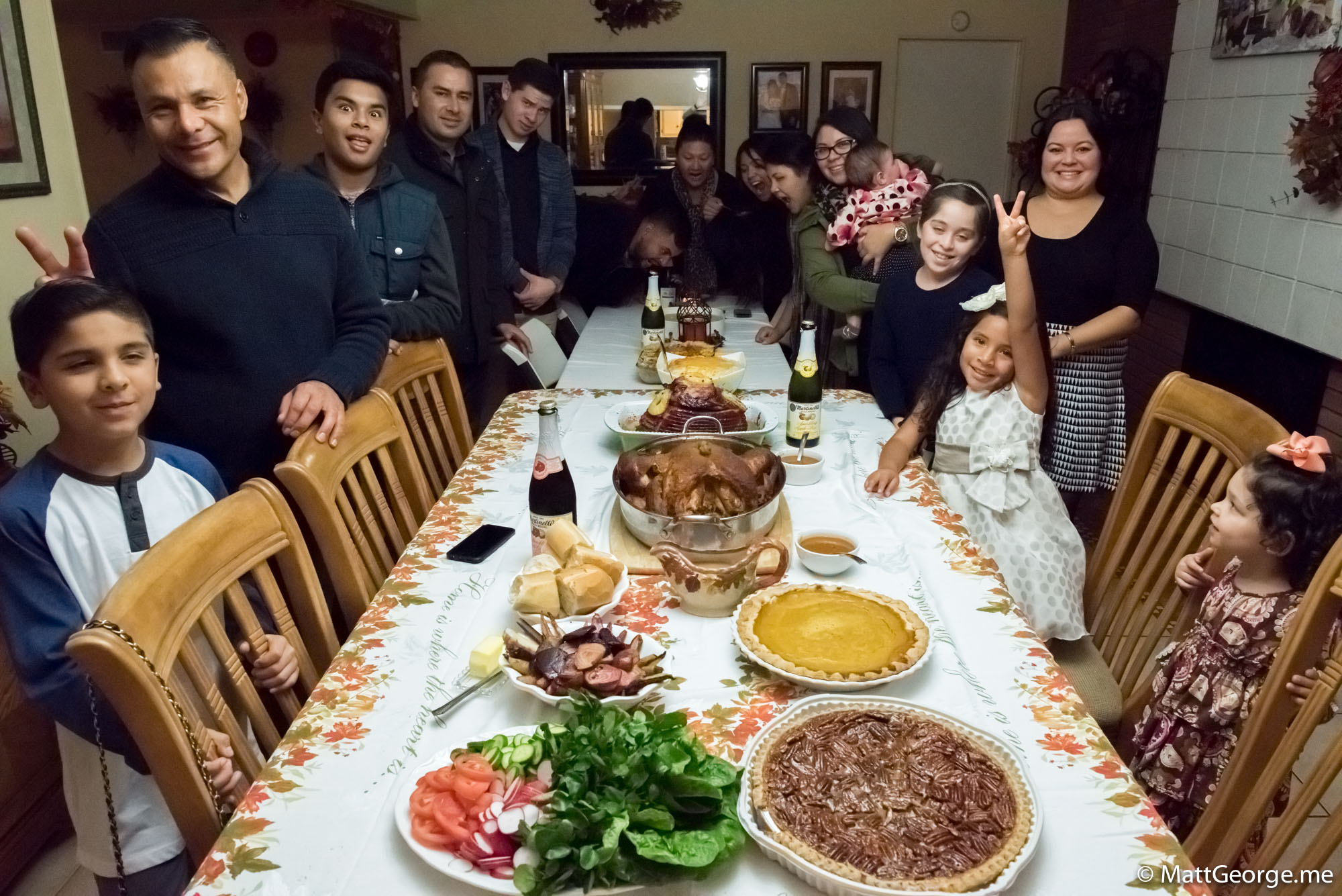 The Fam Acting Crazy at Thanksgiving Table of Food
