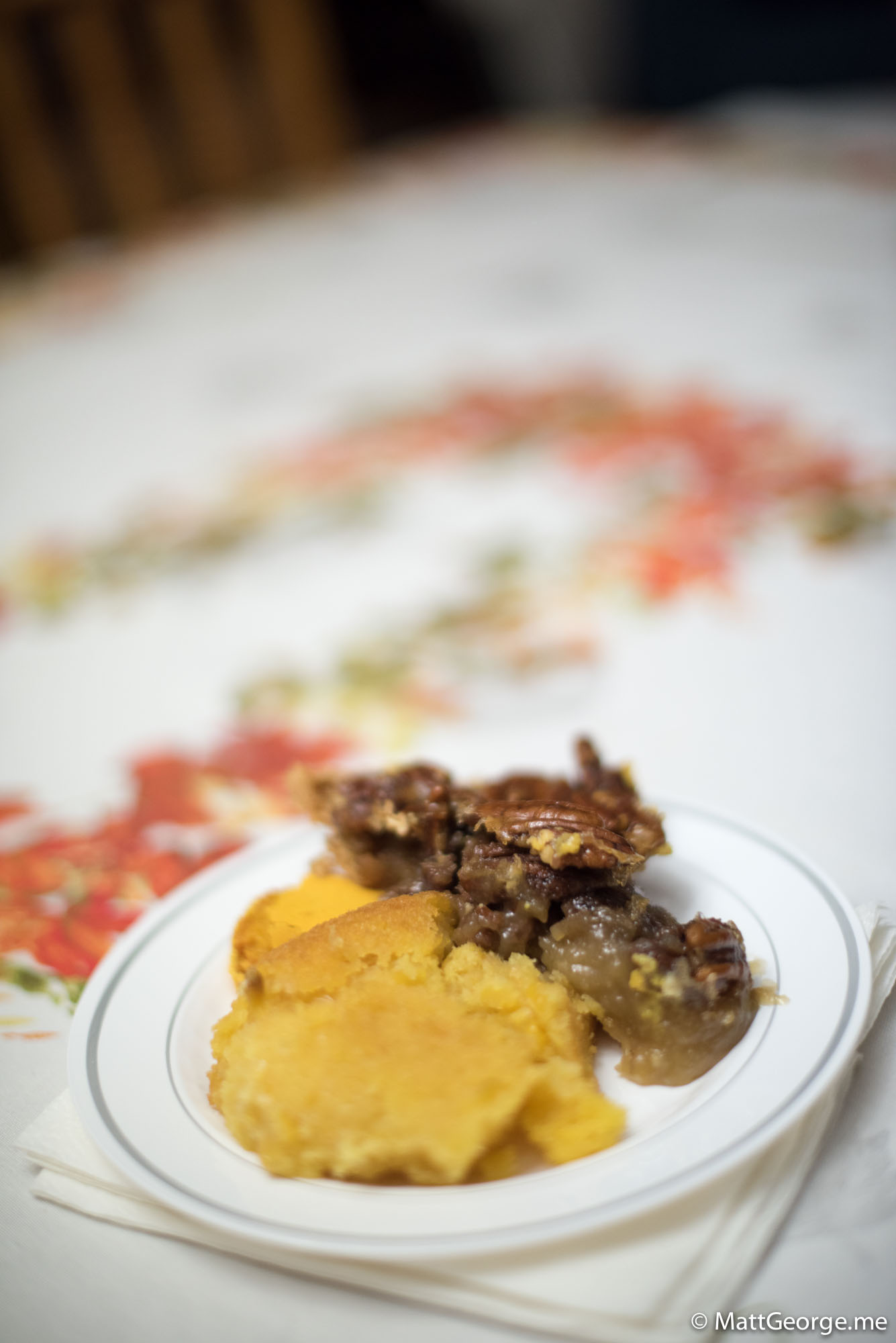 Dessert - Corn Cake, Pecan Pie, and Pumkin Ice Cream