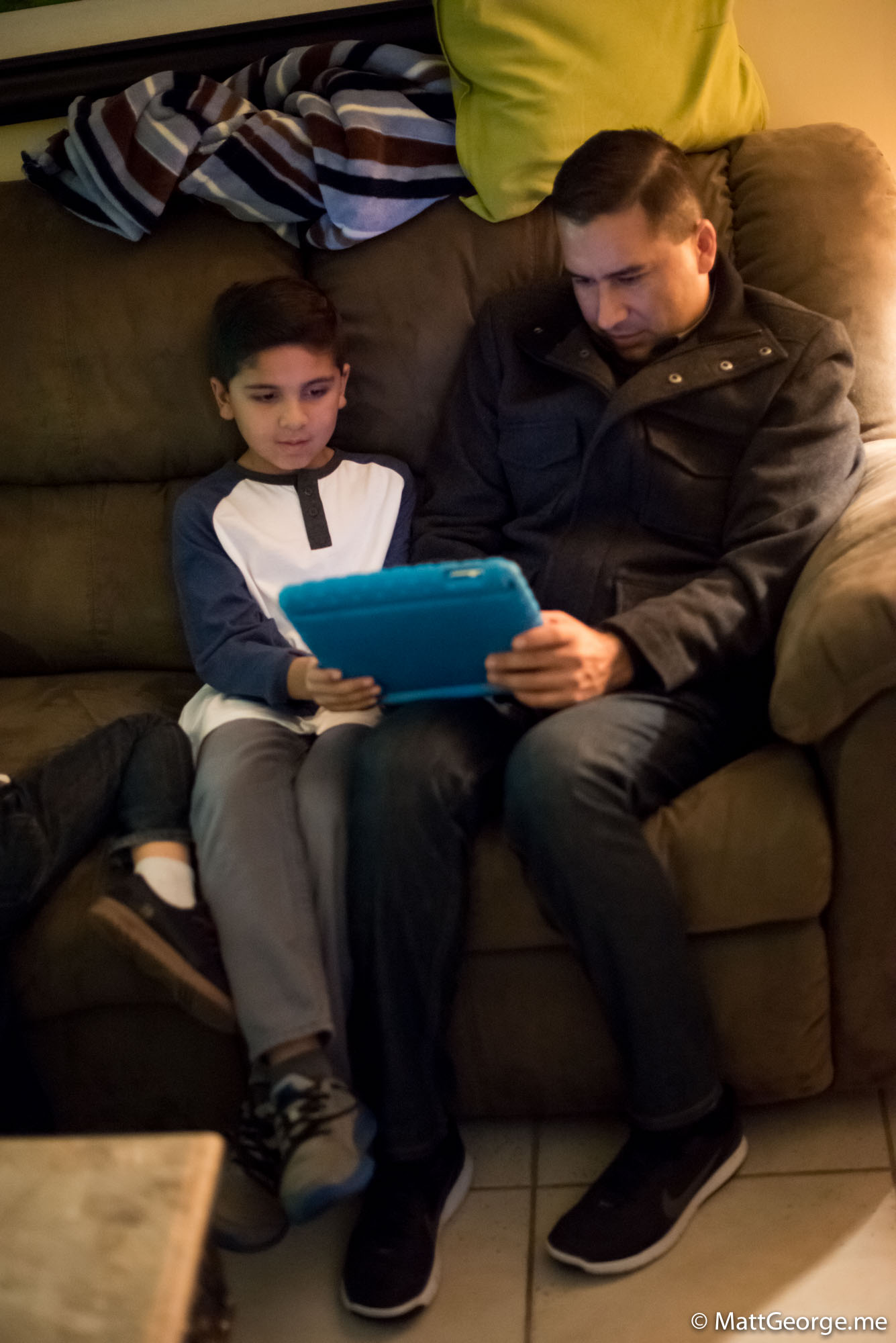 Noah and Miguel Watching Something Together