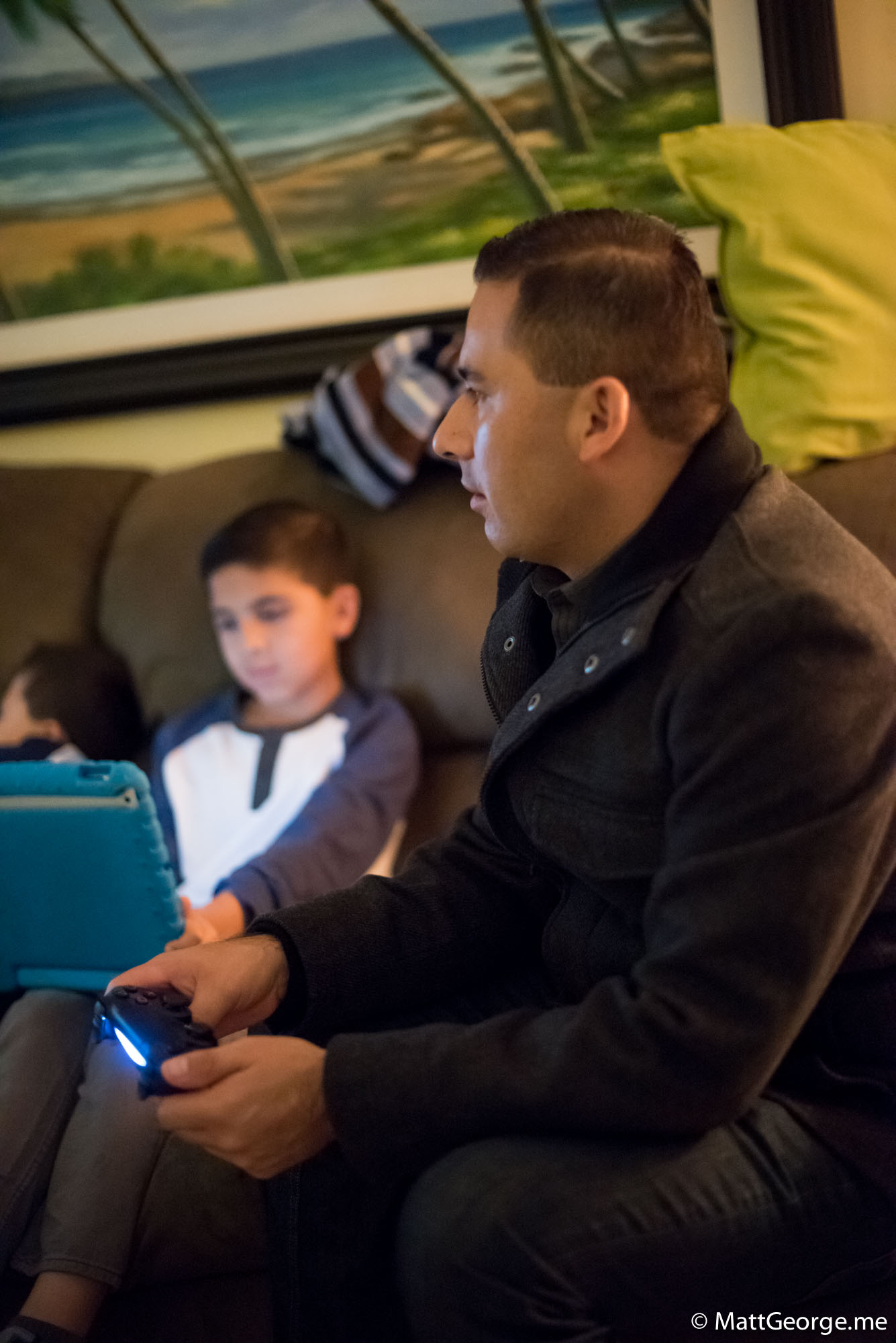 Miguel Playing Soccer on Console