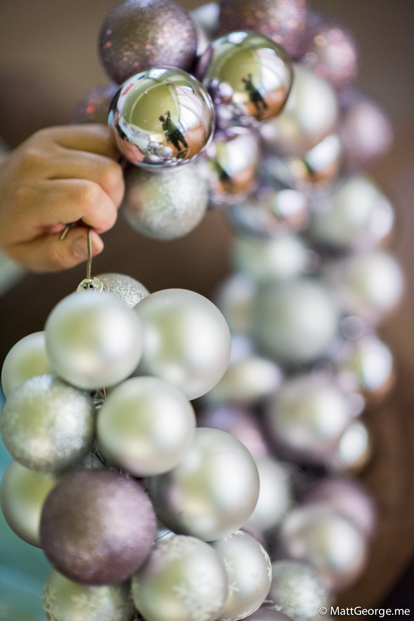 View of the Christmas Wreath Almost Finished