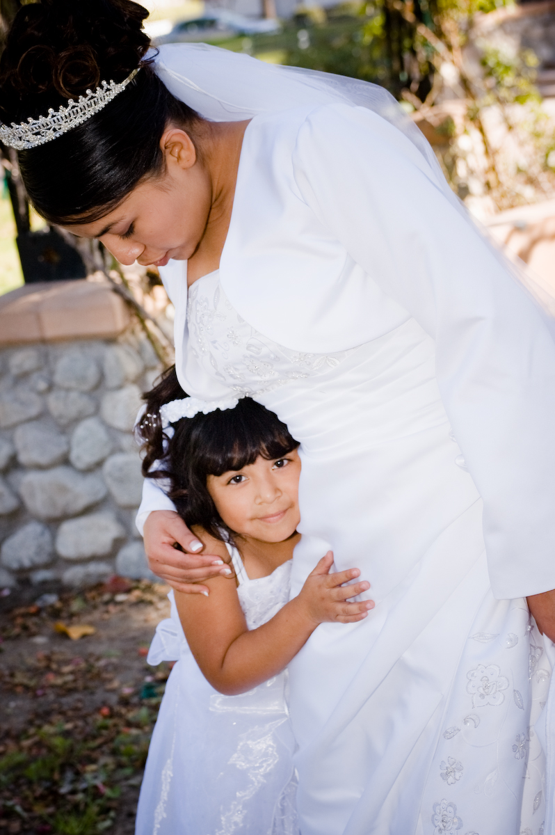 Flower Girl and Bride After Ceremony - MattGeorge.me