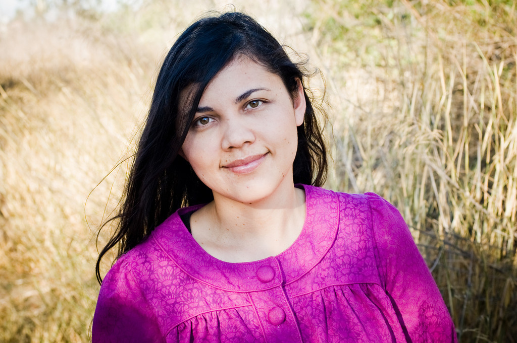 Magenta Shirt on Lady Portrait