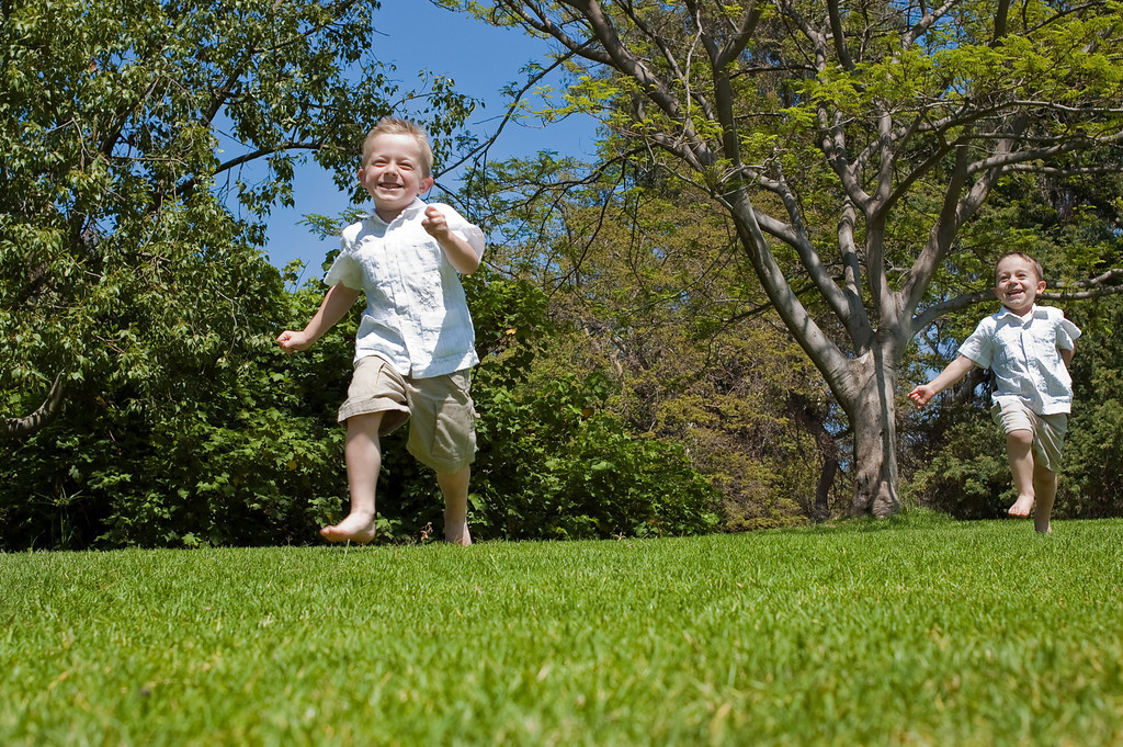 Brothers Running Portrait