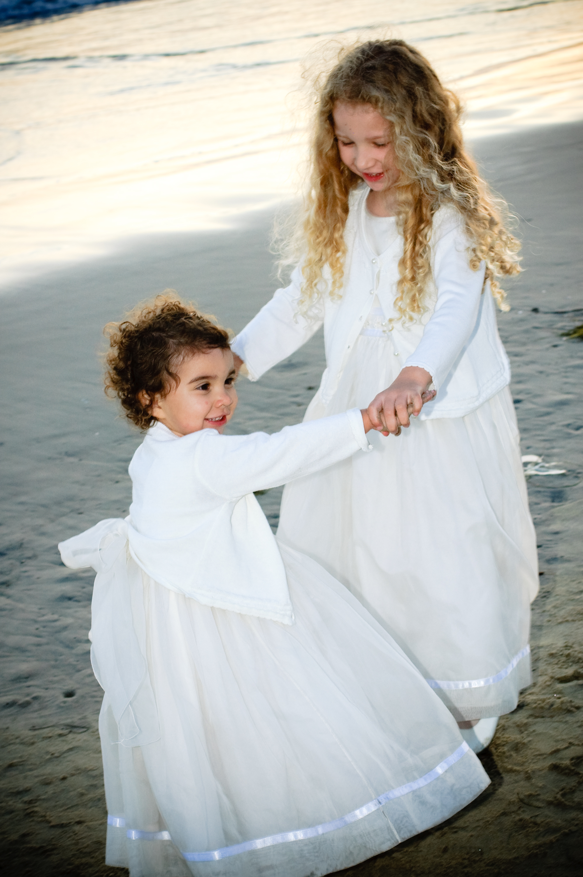 Sisters at Beach at Wedding