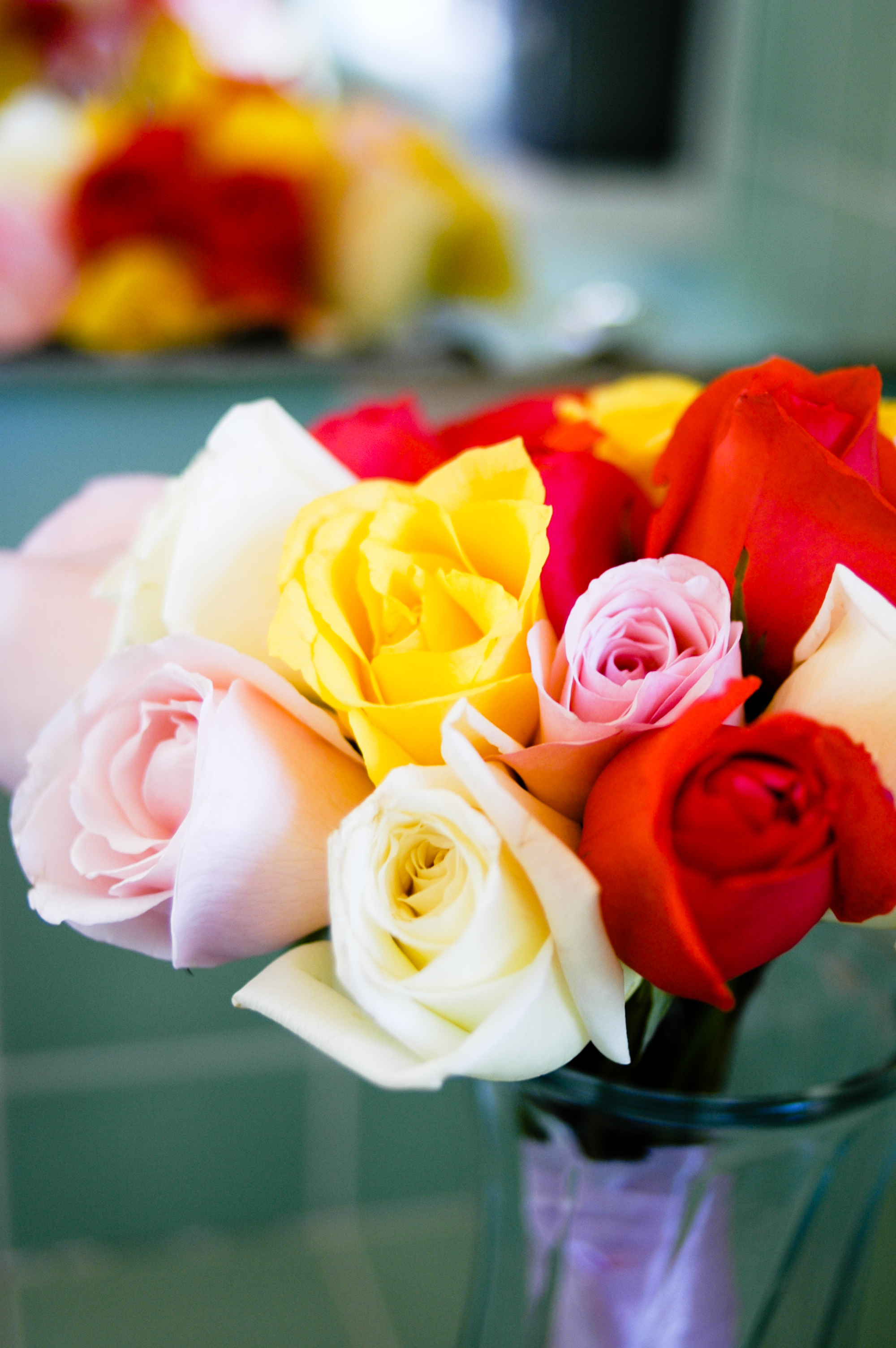 Multi-Colored Wedding Rose Bouquet - MattGeorge.me