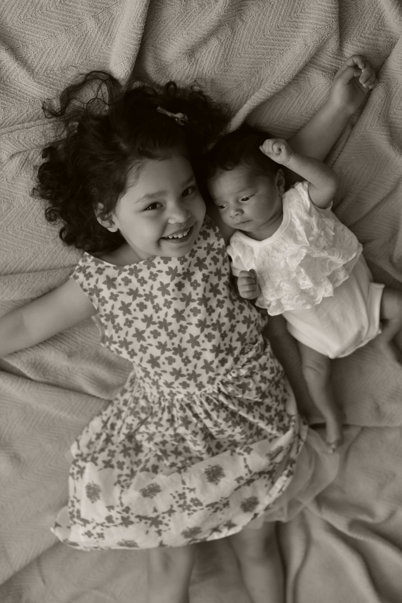 Baby Sister and Older Sister Portrait