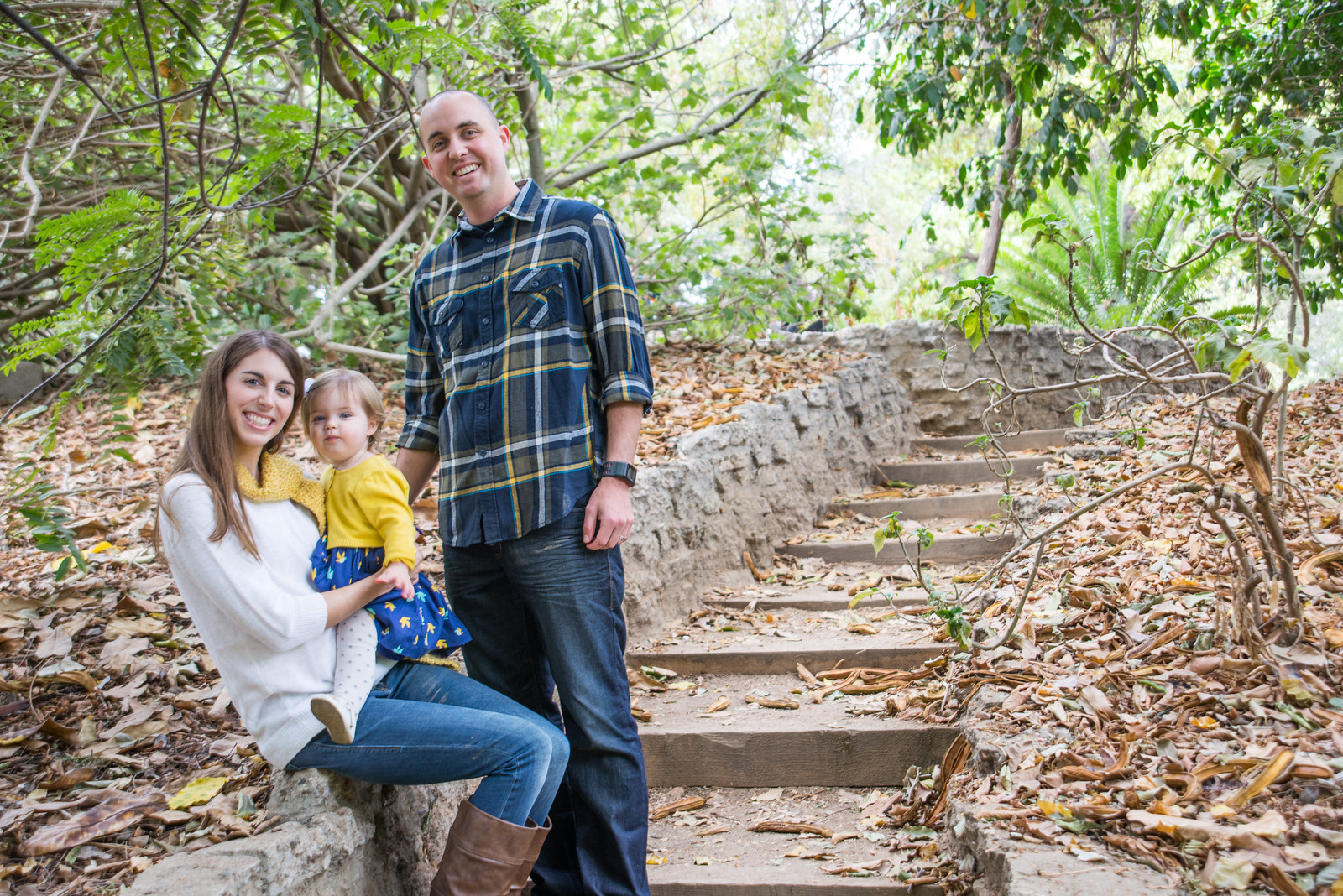 Family and Walkway Portrait in Woods
