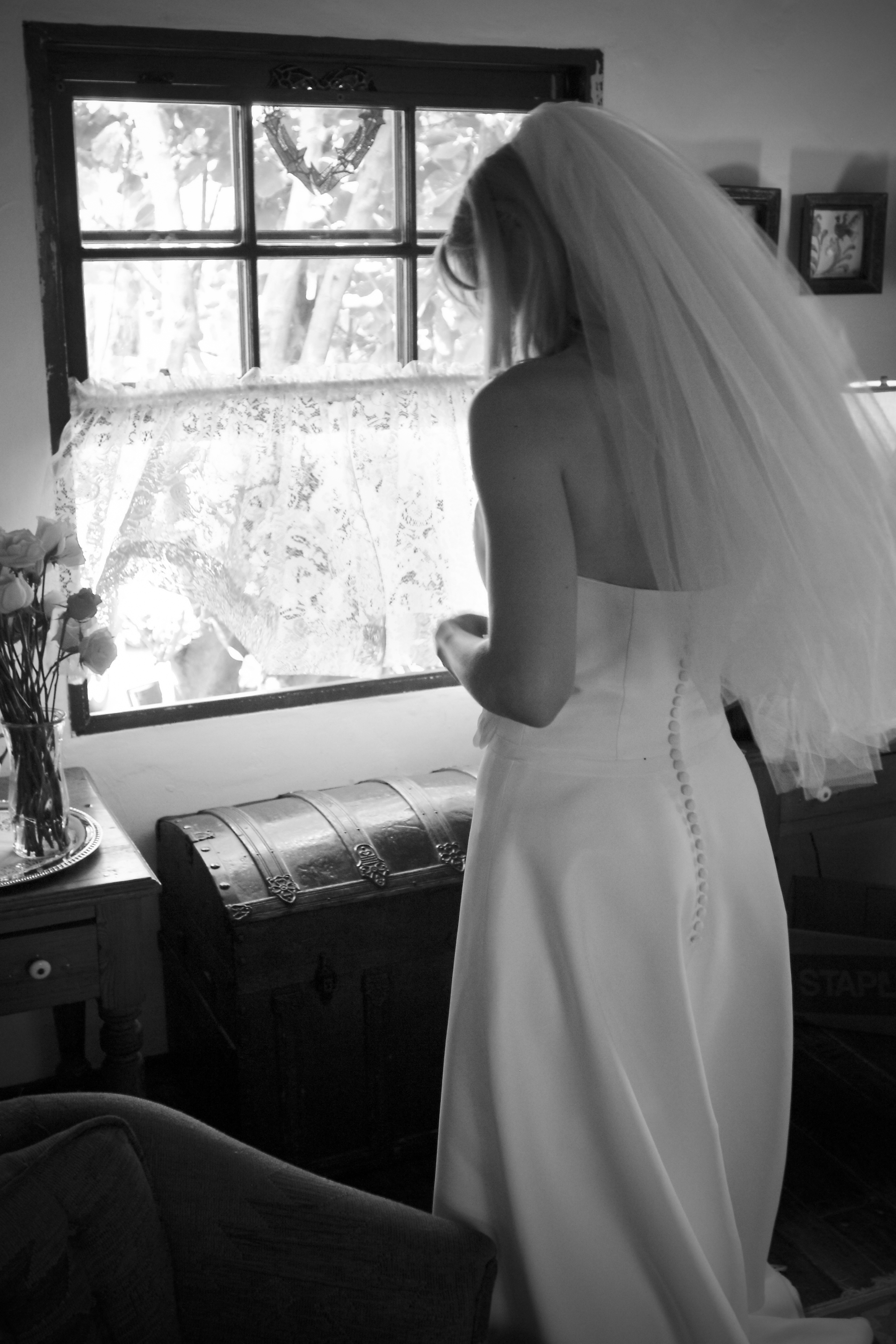 Bride Standing Near Window with Breeze - MattGeorge.me