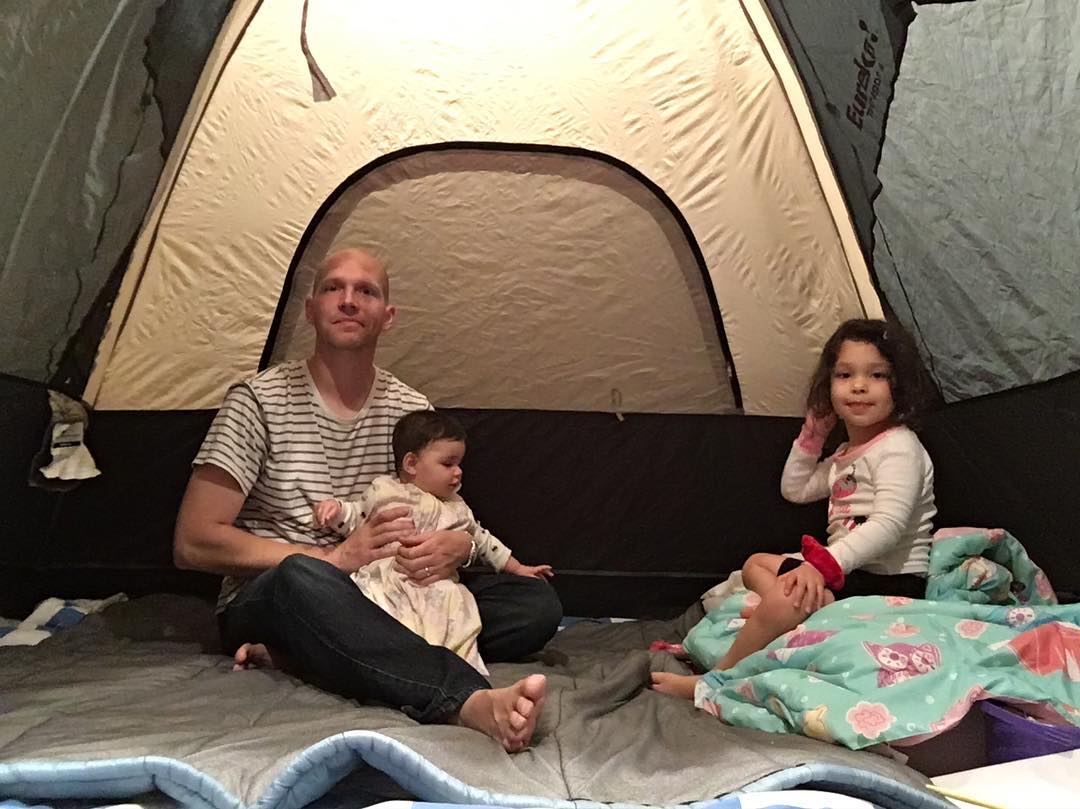 The Girls and Daddy Camping Out